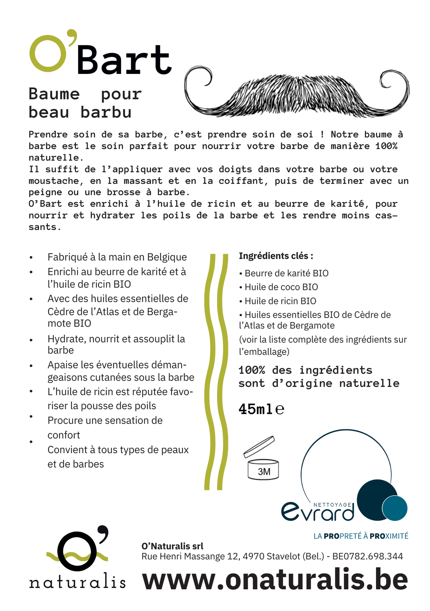 Baume O'Bart - O'Naturalis