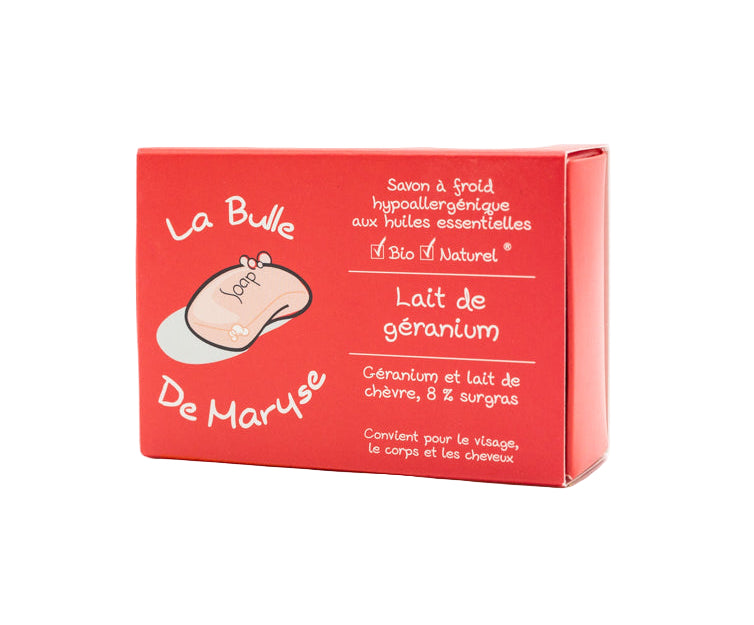 Savon Lait de Géranium au Lait de Chèvre - La Bulle de Maryse
