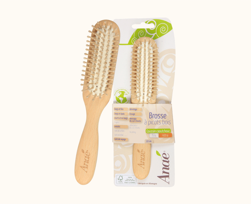 Brosse Fine à Picots en Hêtre Ciré FSC® - Anaé