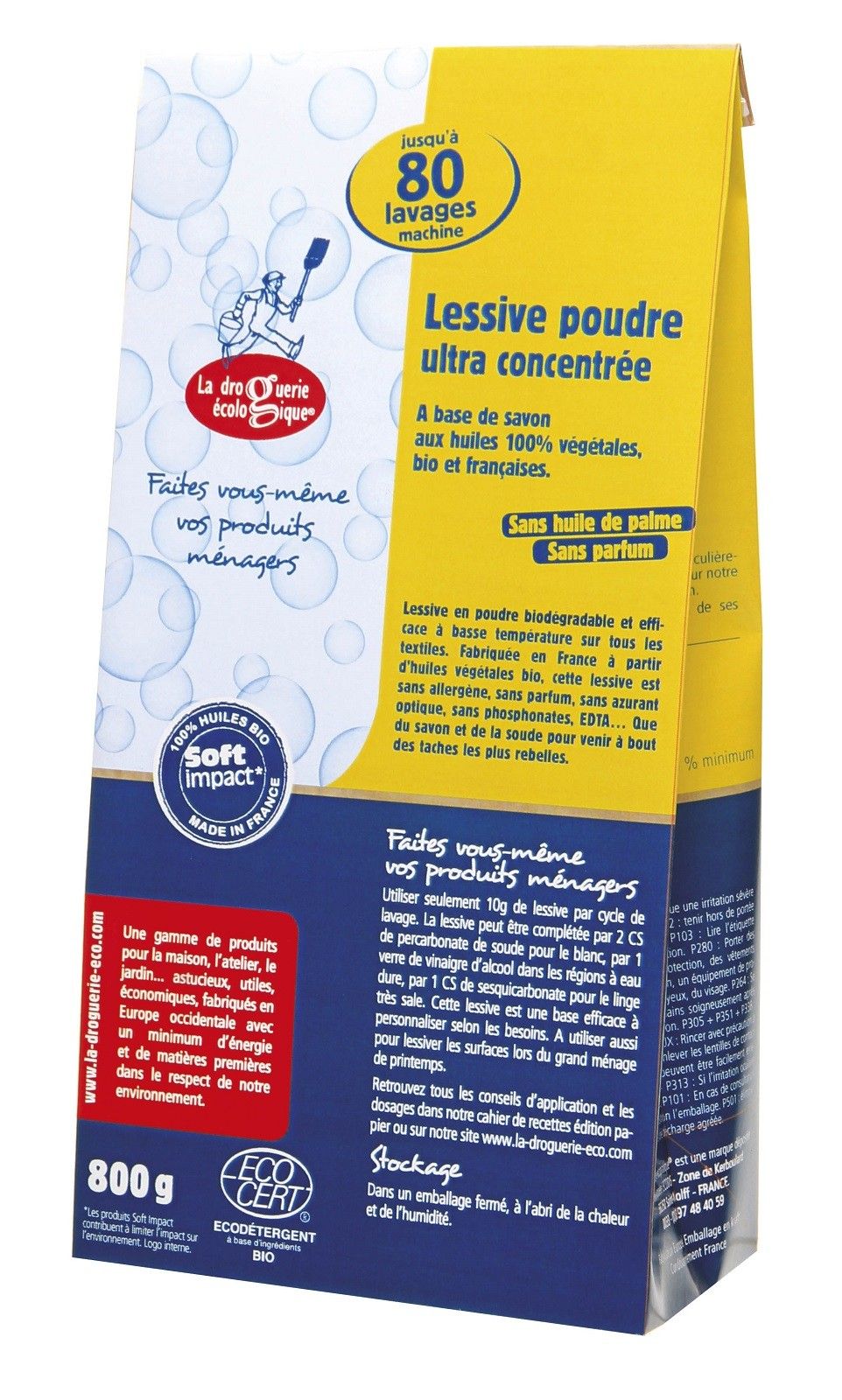 Lessive en poudre ultra-concentrée 800Gr - La Droguerie Ecologique