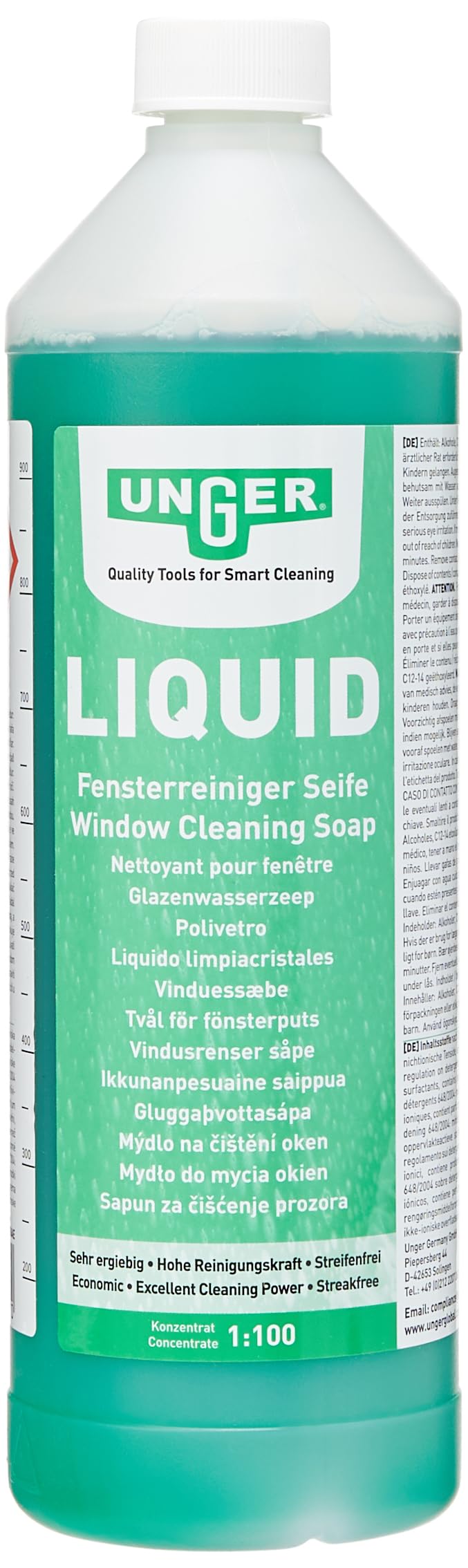 UNGER's Liquid, Nettoyant Concentré pour les Vitres - UNGER - 1L
