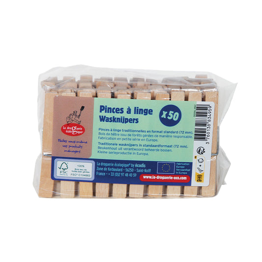 Pinces à linge en hêtre - La Droguerie Ecologique