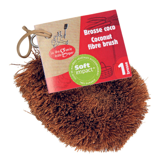 Brosse multi-usages en noix de coco - La Droguerie Ecologique
