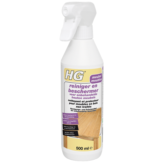 Nettoyant et protecteur pour meubles en bois non traités En Spray - HG - 500ml