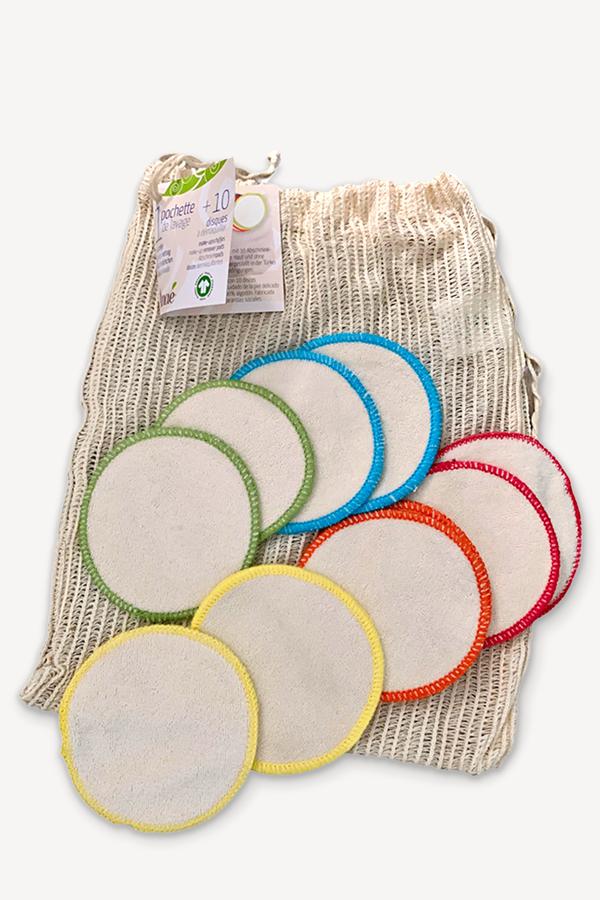 Disques à Démaquiller Réutilisables en Coton Bio