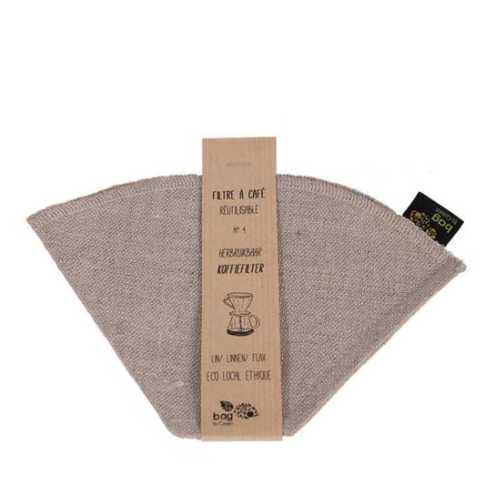 Filtre à café universel en lin naturel Bio Réutilisable & Lavable en machine - Bag to Green