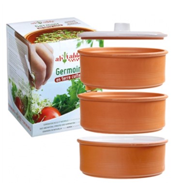 Germoir Artisanal en terre cuite 3 Niveaux - Ah Table
