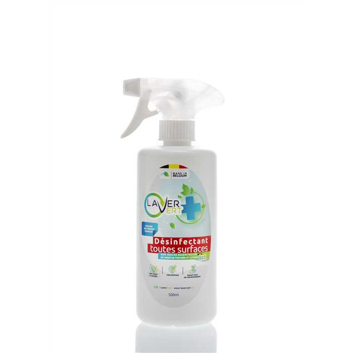 Spray Désinfectant Surfaces Vegan & Ecologique - LaverVert - 500ml
