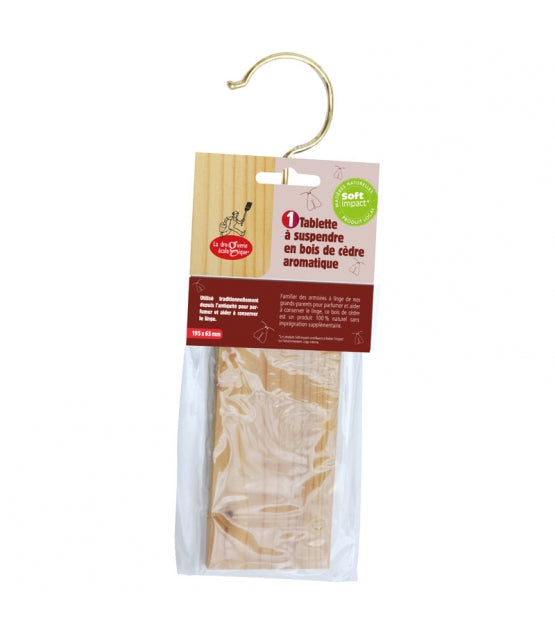Tablette Anti-Mites Textiles en bois de cèdre à suspendre - La Droguerie Ecologique