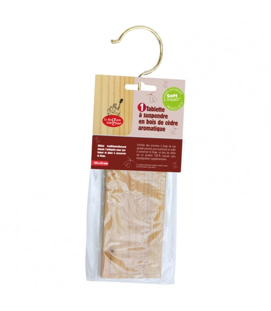 Tablette Anti-Mites Textiles en bois de cèdre à suspendre - La Droguerie Ecologique